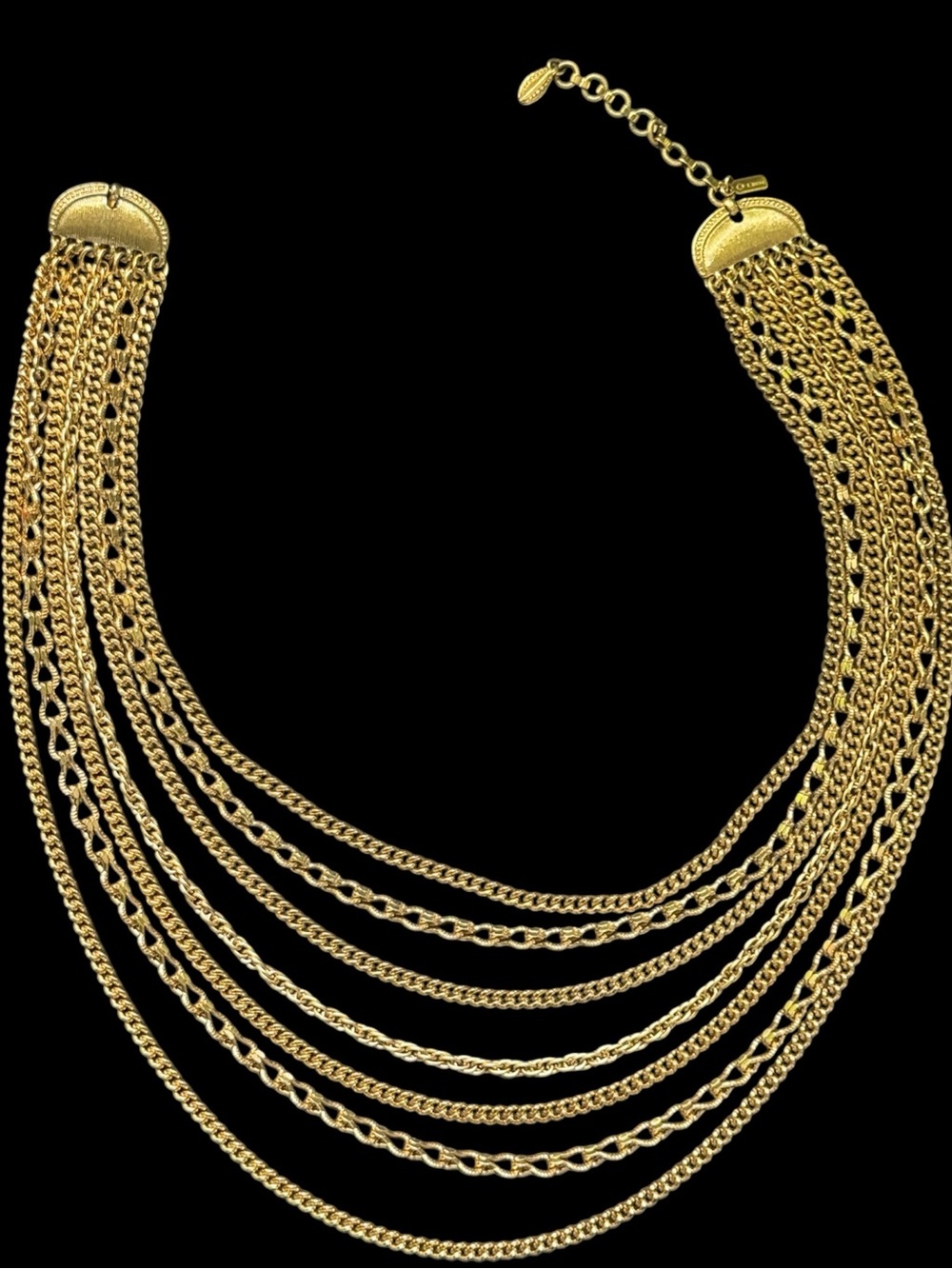 Monet Multi Strand Gold Chain Necklace